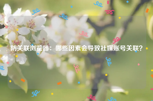防关联浏览器：哪些因素会导致社媒账号关联？