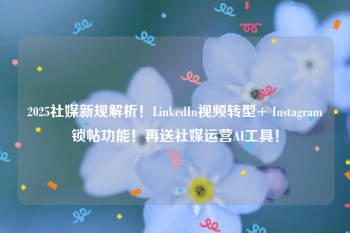 2025社媒新规解析！LinkedIn视频转型+ Instagram锁帖功能！再送社媒运营AI工具！