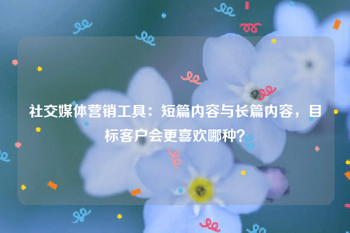 社交媒体营销工具：短篇内容与长篇内容，目标客户会更喜欢哪种？