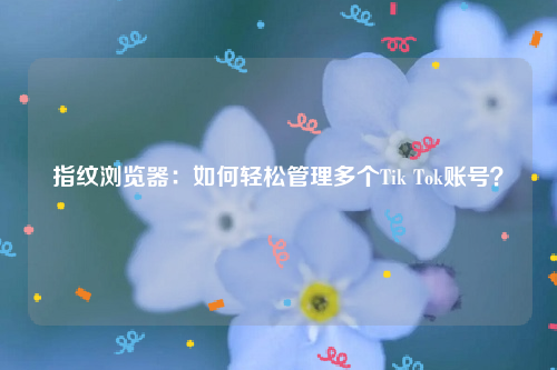 指纹浏览器：如何轻松管理多个Tik Tok账号？
